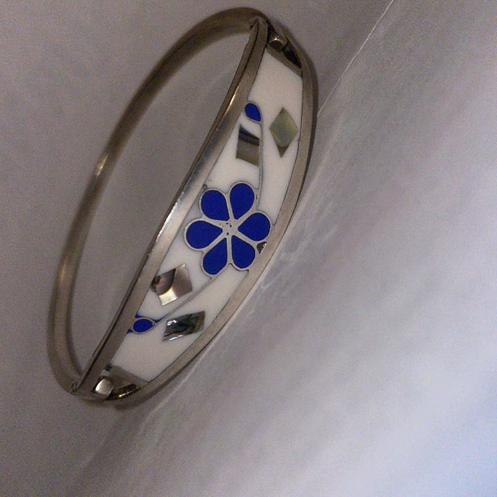Vintage Alpaca Mexico inlay bracelet
